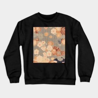 Traditional Floral Kimono Pattern Crewneck Sweatshirt